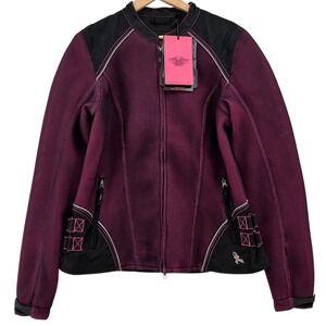 Harley Davidson Womens Large Tall Pink Label Mesh Riding Jacket